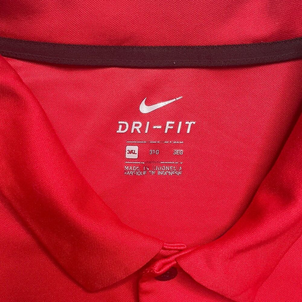 Nike Golf Dri-FIT Polo Shirt Mens 3XL Red Swoosh Performance Golf - Picture 5 of 5